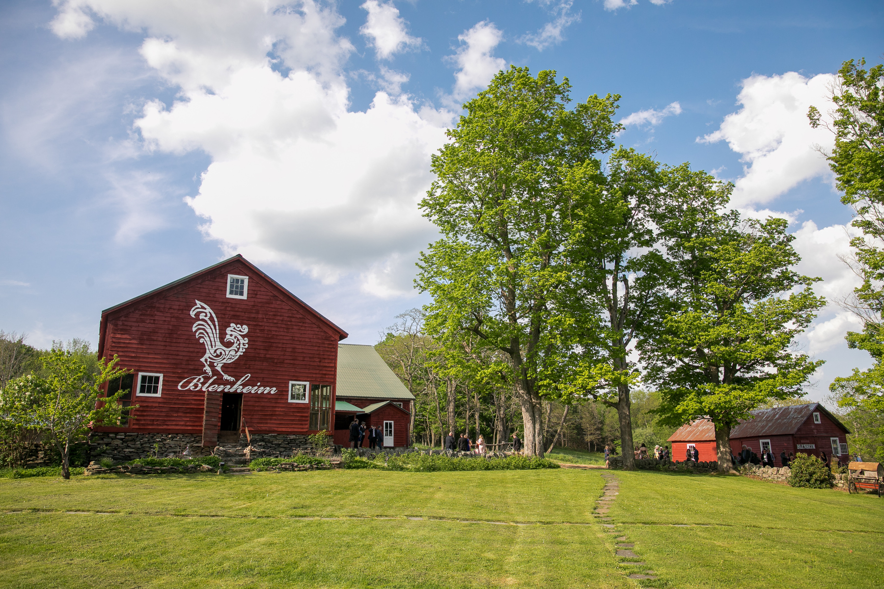 A panoramic view of the property at Blenheim Hill Farm.