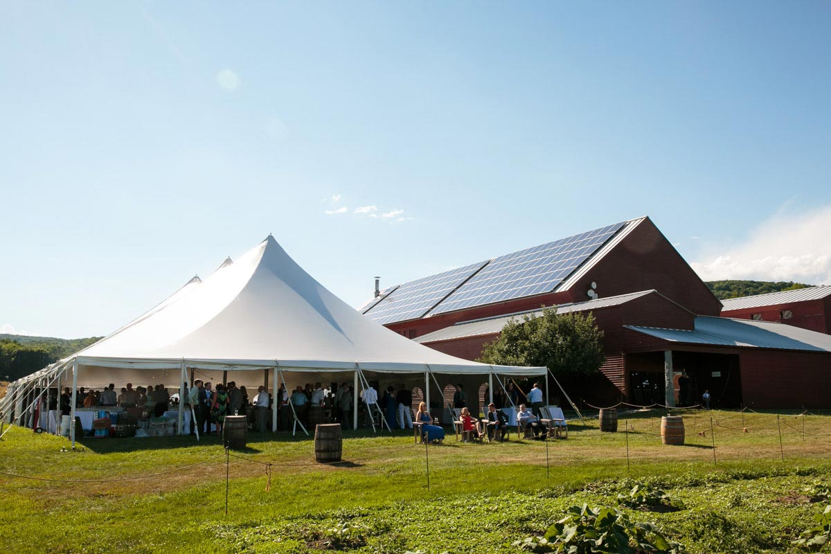 the tent at Hancock Shaker Village