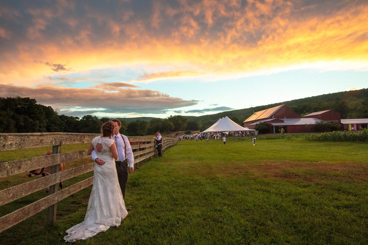 sunset at Hancock Shaker Village