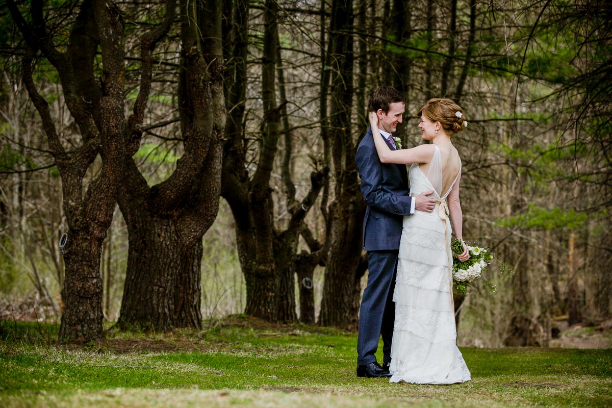 bride and groom at the Seven Hills Inn in Lenox MA