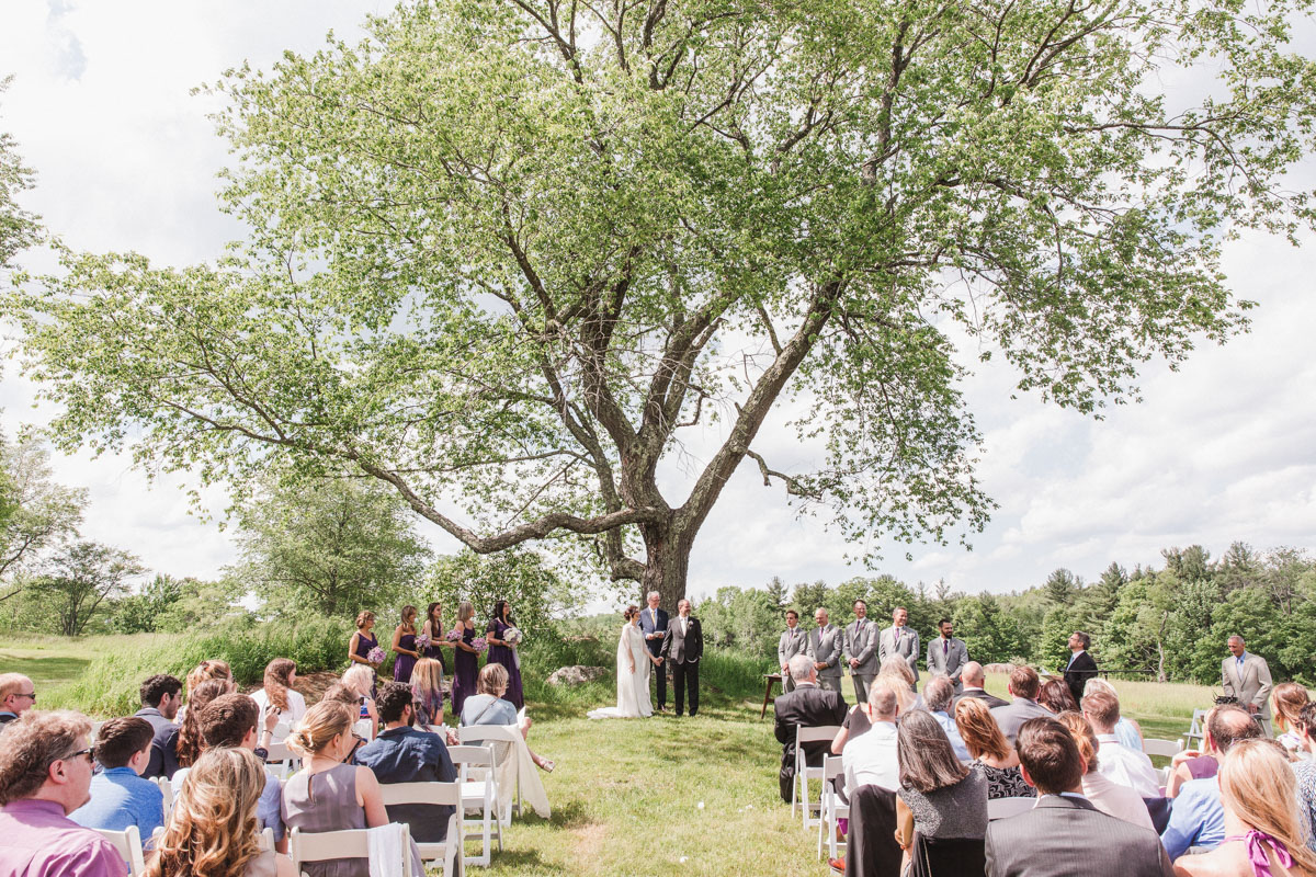 wedding ceremony on the knoll Gedney Farm