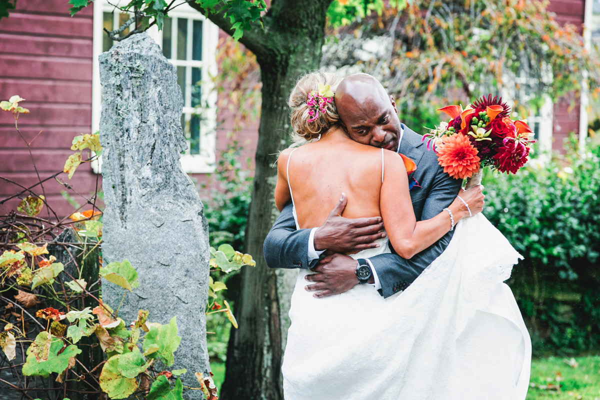 Bride and groom at gedney farm