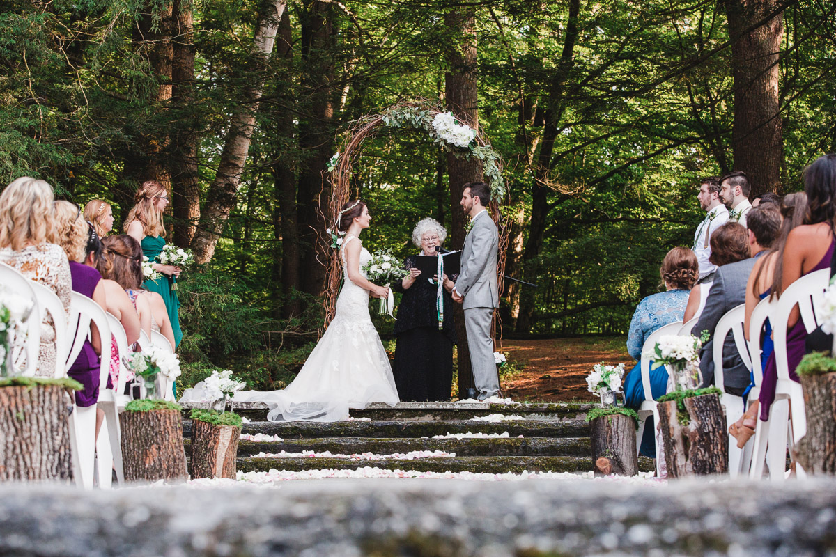 outdoor wedding ceremony before heading over to Chez Joseph for the wedding reception