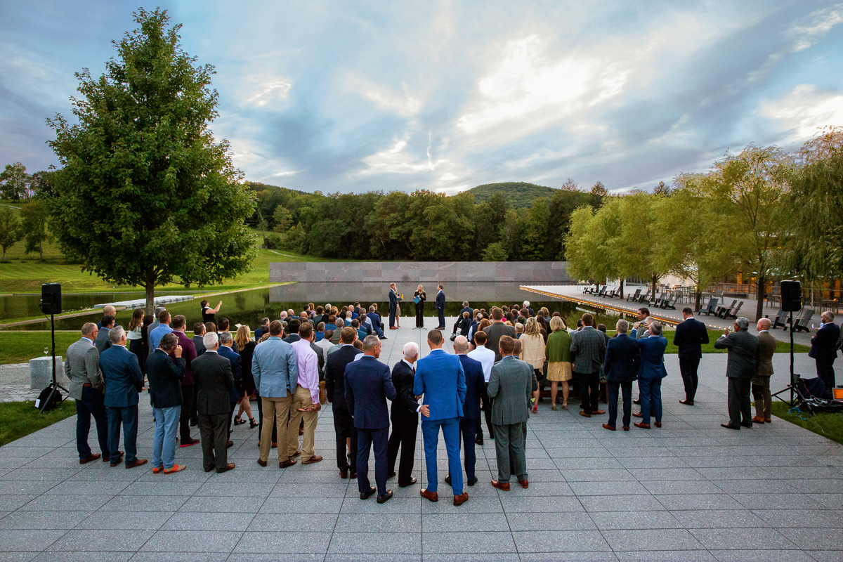 wedding ceremony at the Clark Art Institute