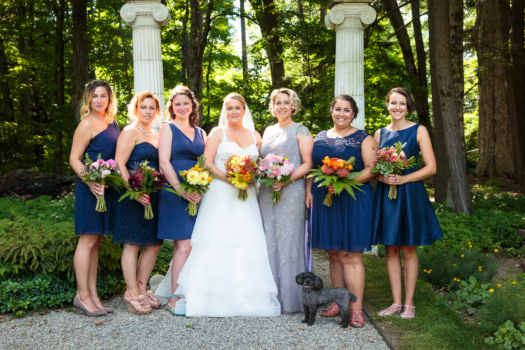 Wedding party at Chesterwood in the berkshires