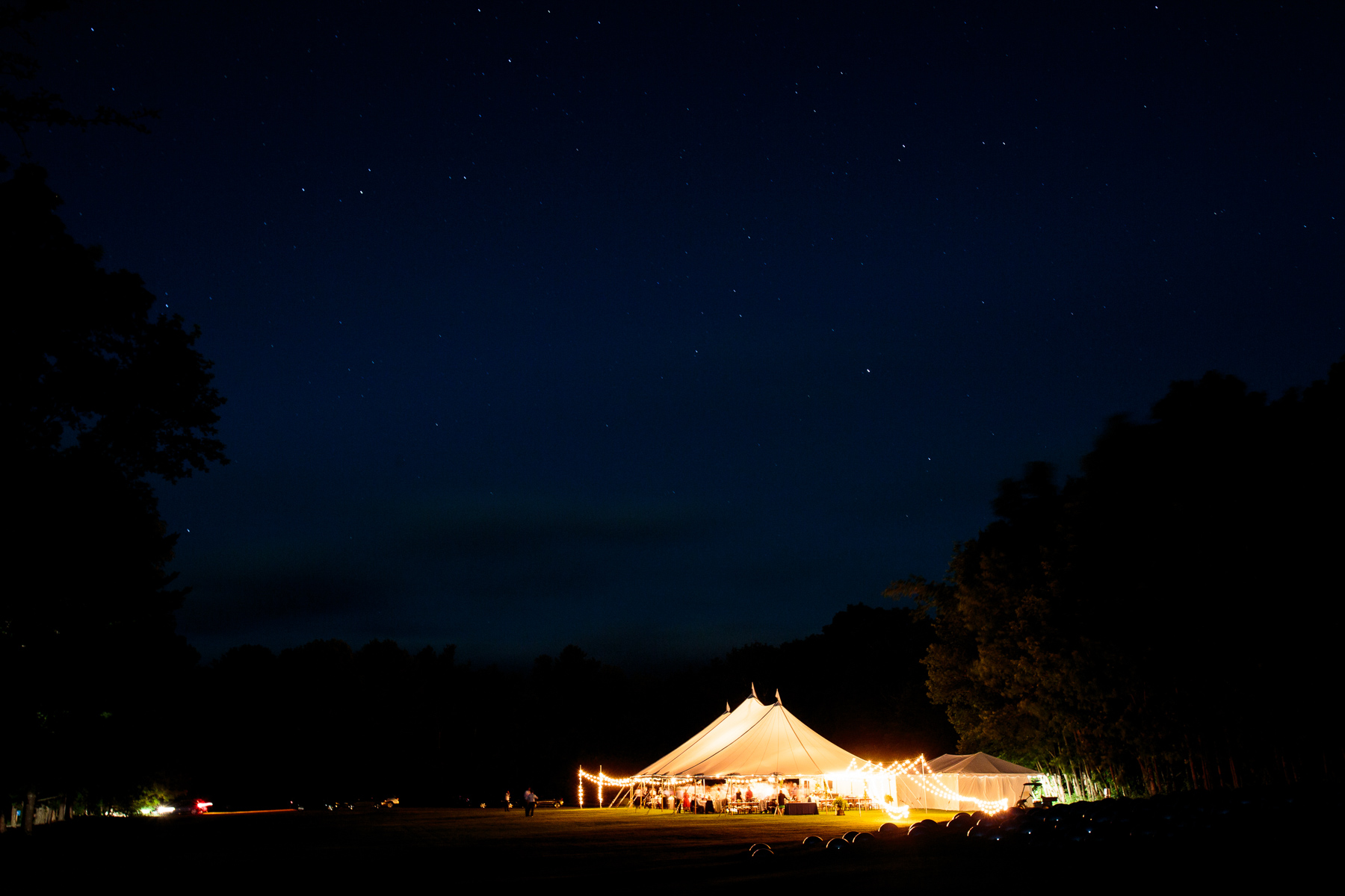 chesterwood tent wedding at night