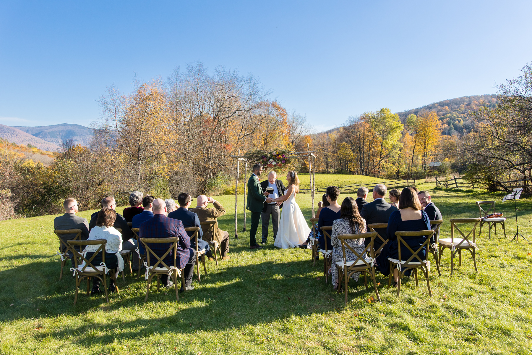 wedding ceremony on the Brookman estate lawn