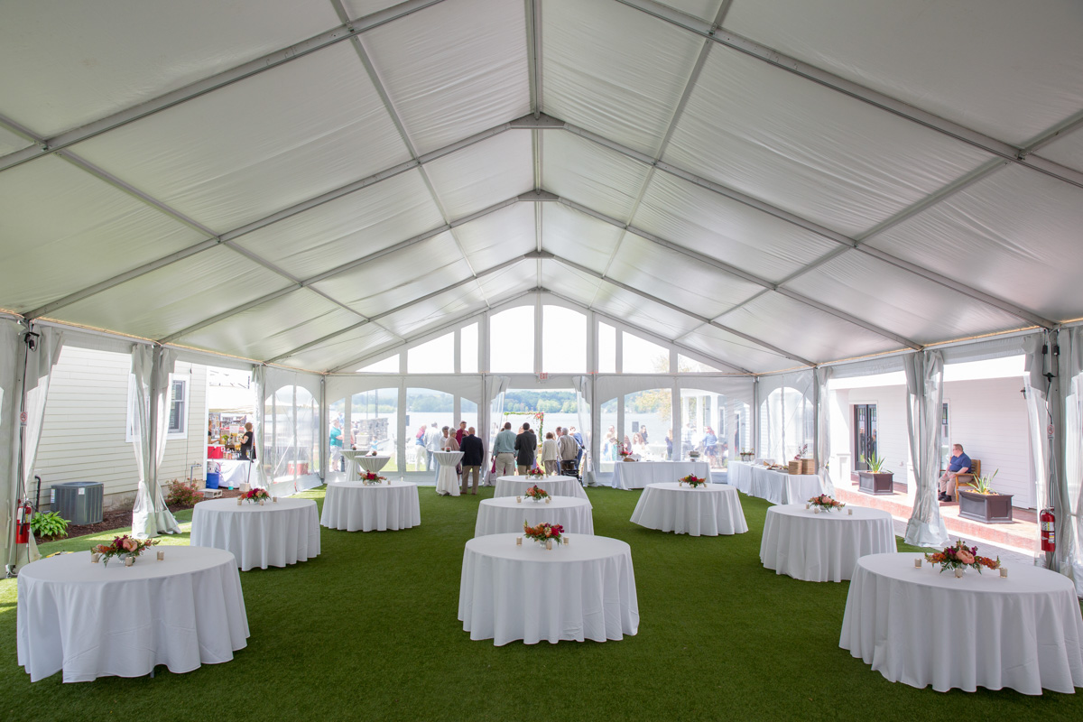 wedding tent at The Lake House