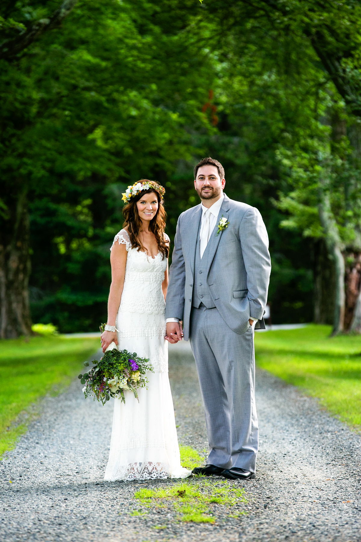 bride and groom at Tyrone Farm
