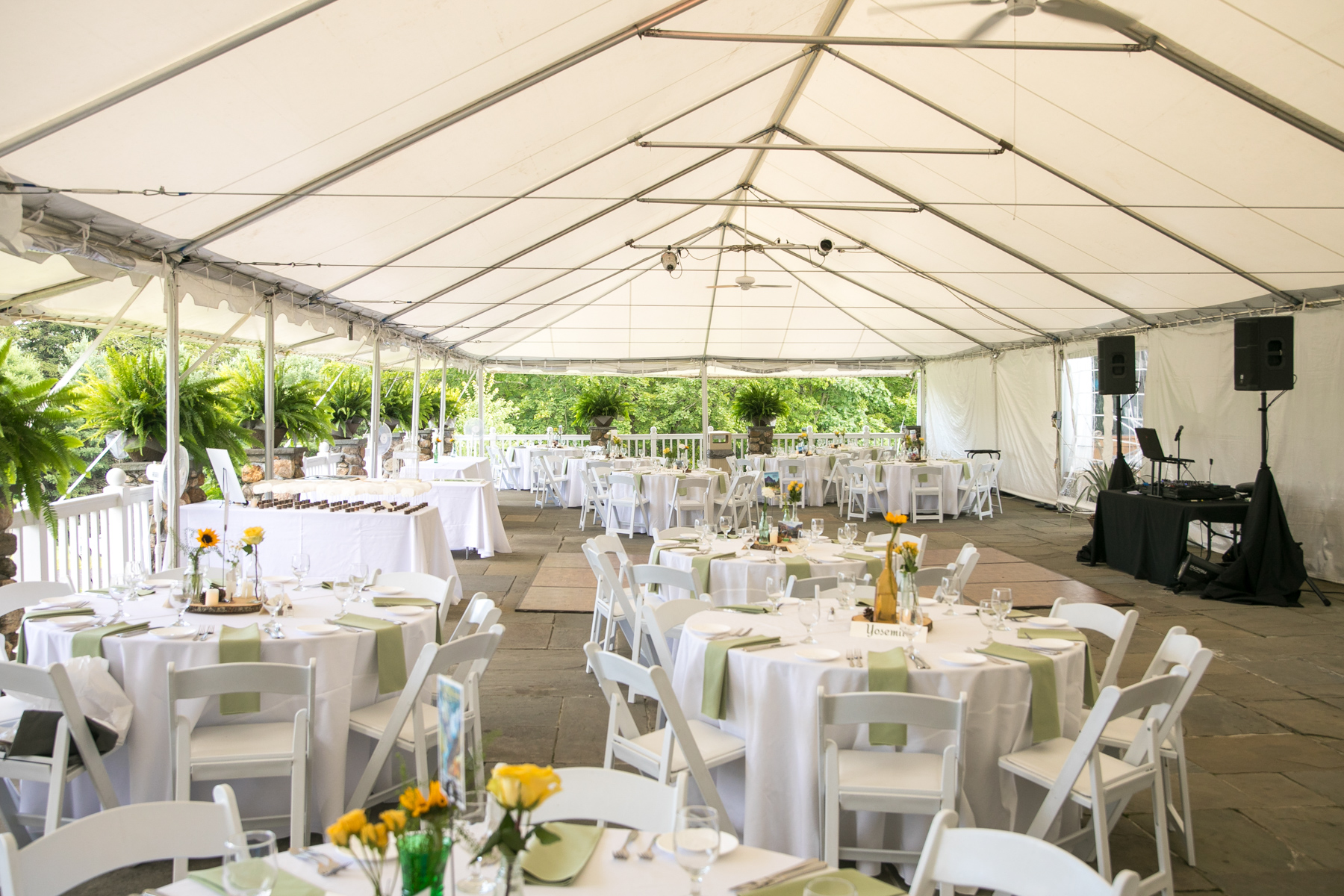 wedding tent at the Norman Rockwell Museum