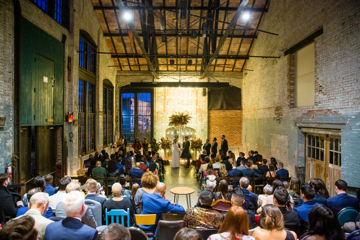 wedding ceremony at Basilica Hudson