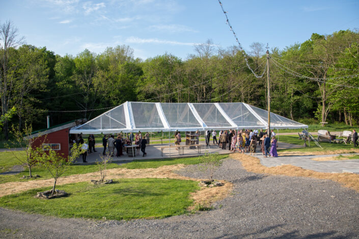 the tent at Blenheim Hill Farm