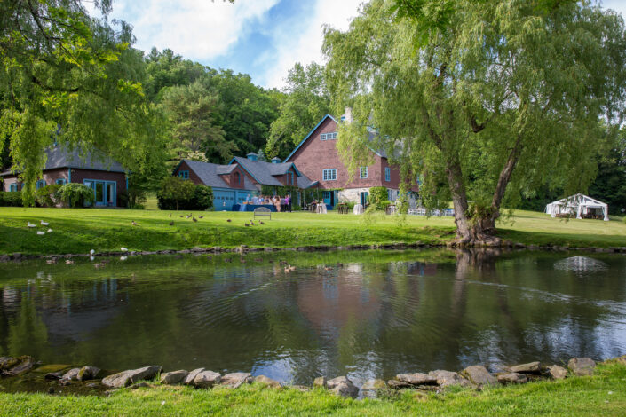 Elegant farmhouse complex at Stonover Farm Bed & Breakfast in Lenox, MA